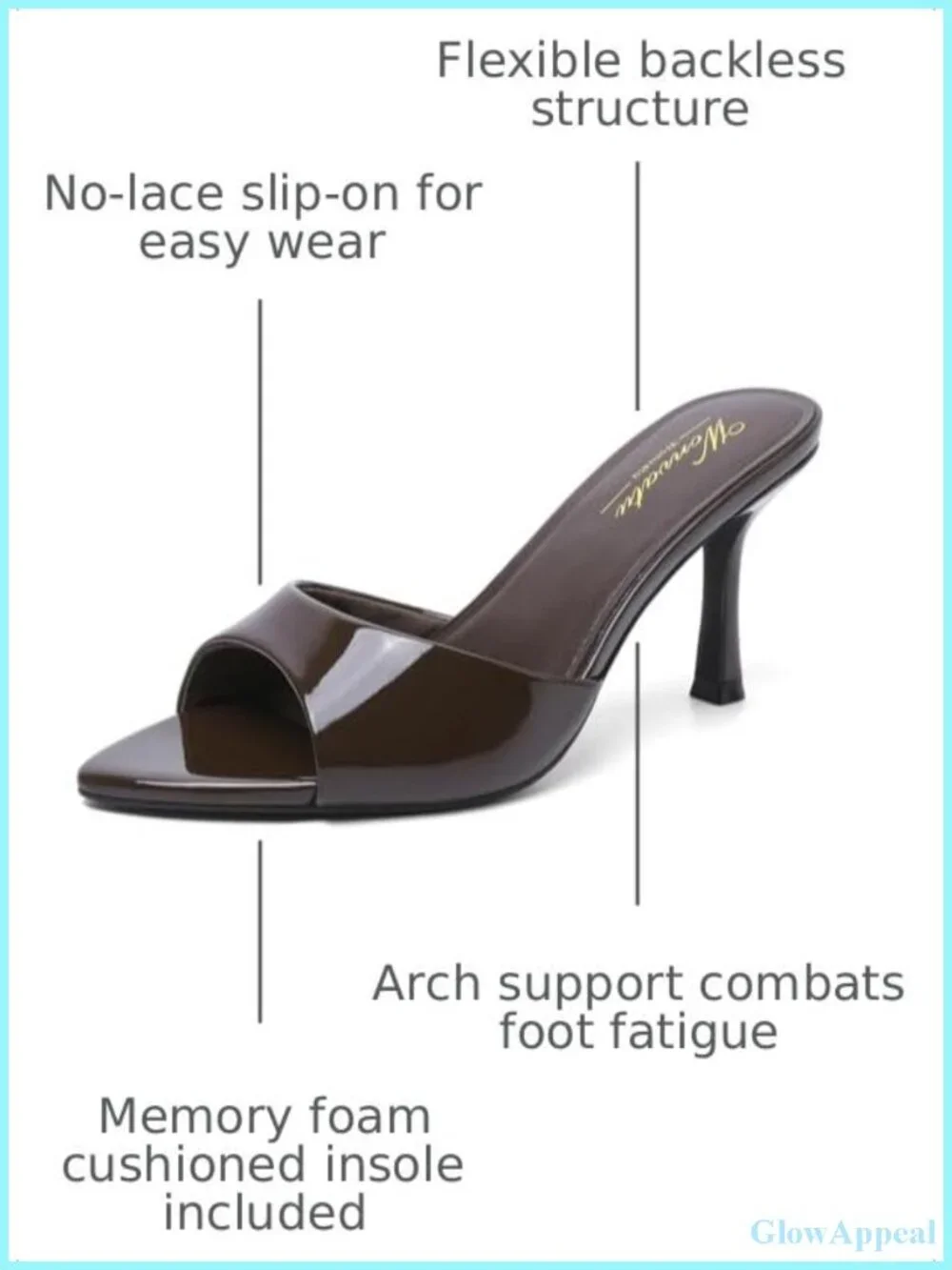 Kitten Heels for Women Pointed Open Toe Heeled Sandals Slip On Stiletto Mules